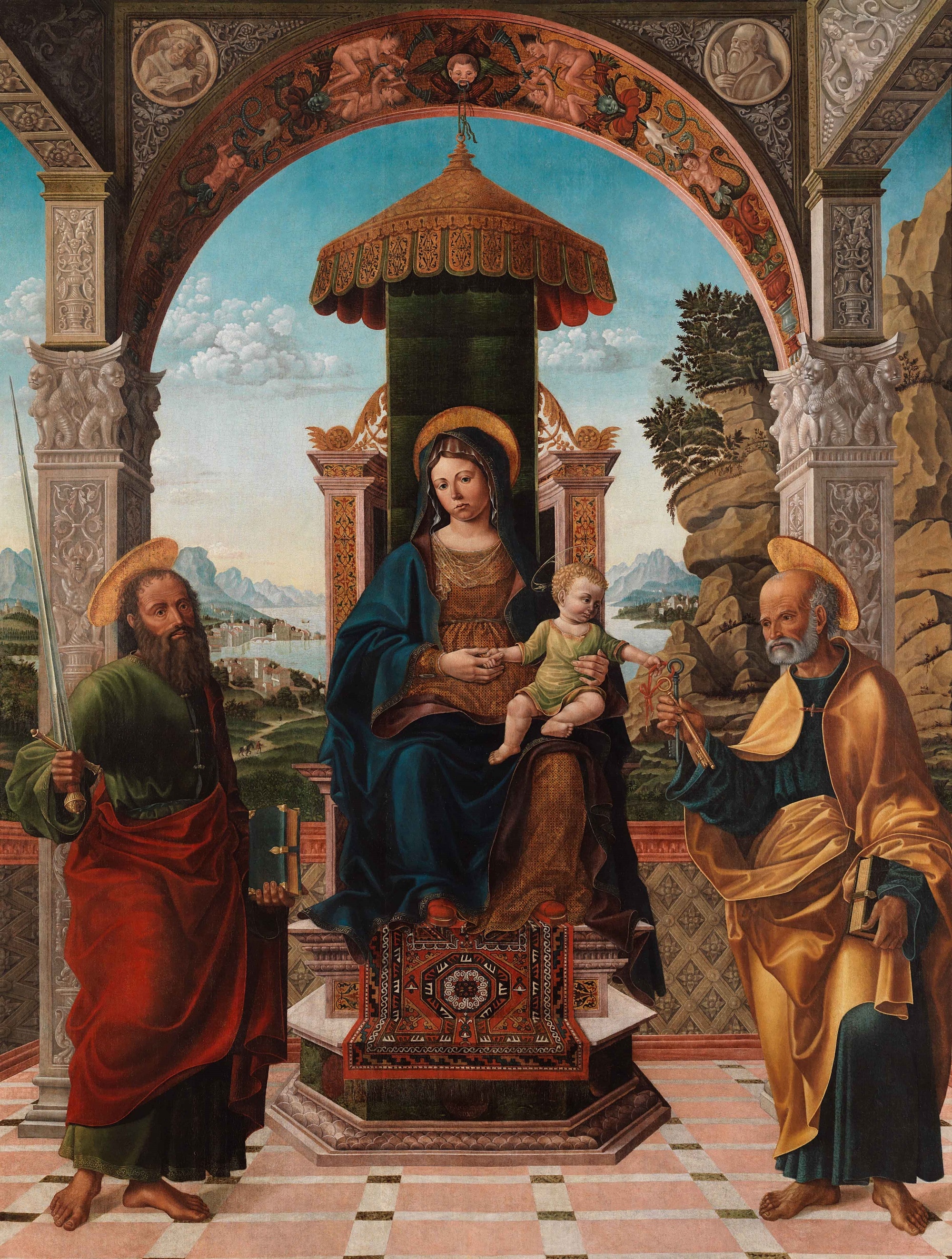 Francesco Bassano il Vecchio, Madonna in trono tra i Santi Paolo e Pietro, 1519, olio su tela, Museo Civico, Bassano del Grappa 