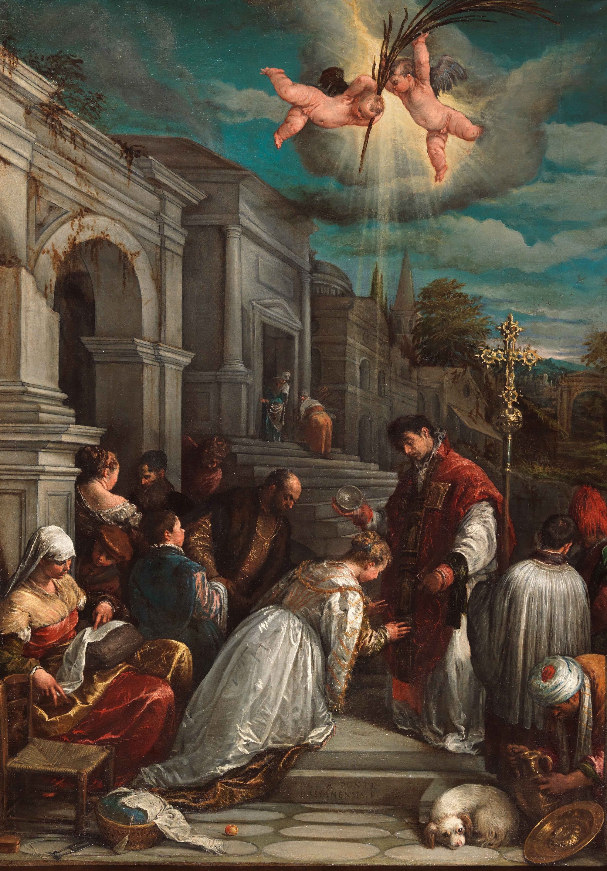 Jacopo Bassano, San Valentino battezza Santa Lucilla, 1575 c., olio su tela, Museo Civico, Bassano del Grappa