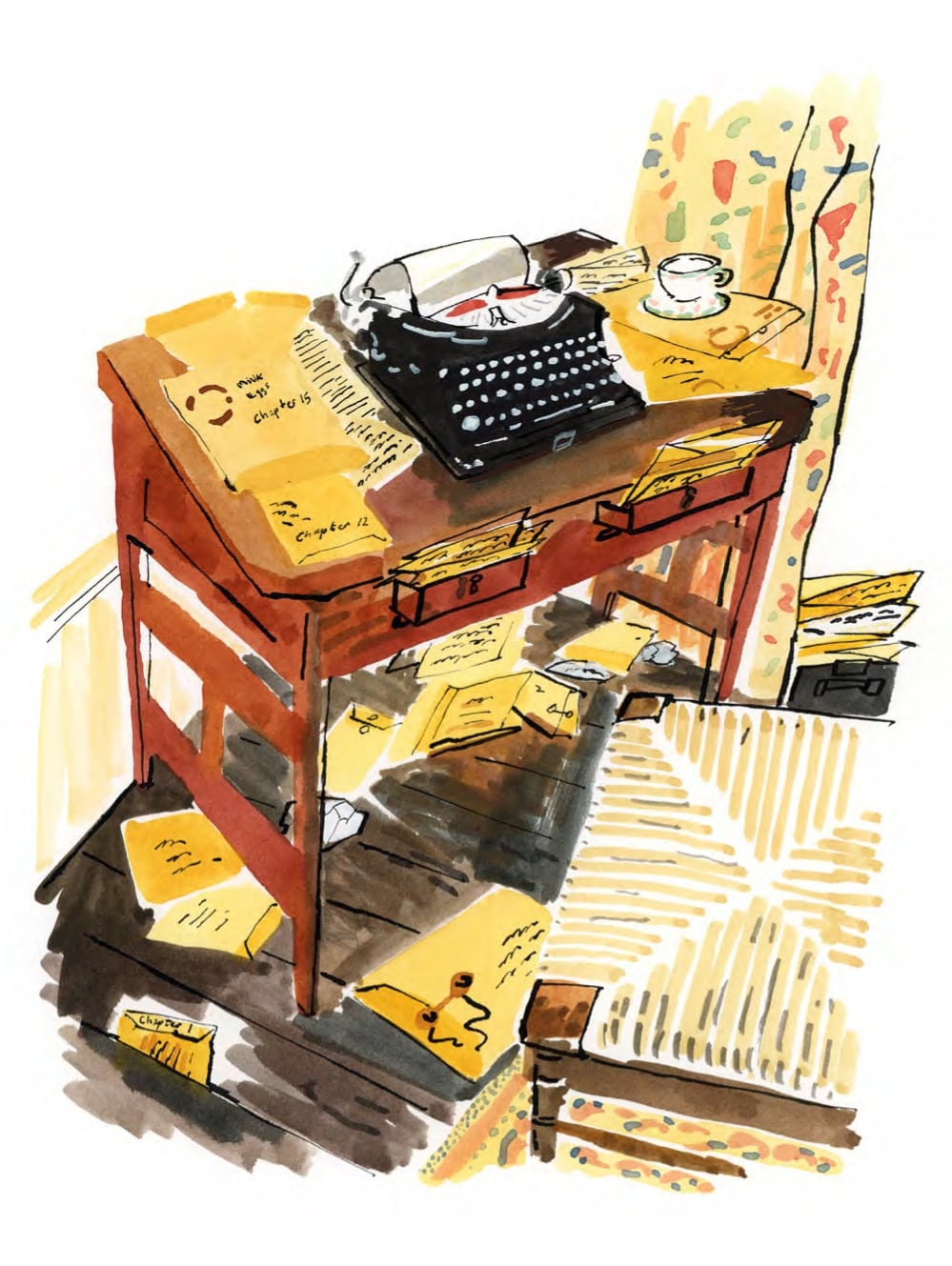 "Stanze tutte per loro. Dove scrivono i grandi scrittori", di Alex Johnson, illustrazioni di James Oses (L'Ippocampo)