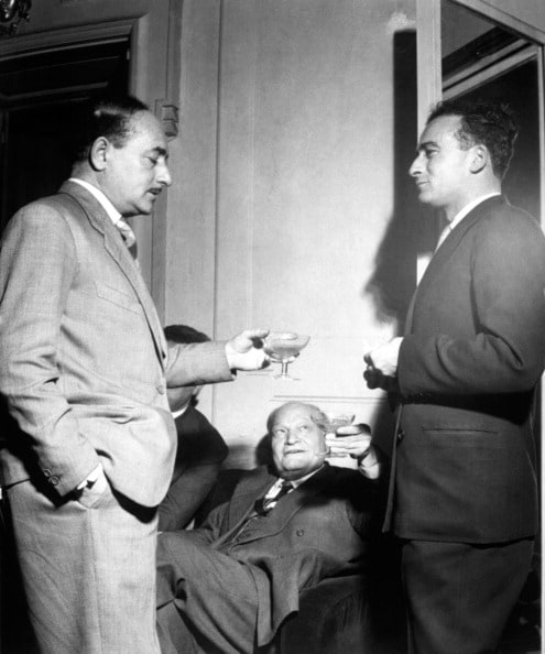 Anni 50, con Salvatore Quasimodo e Giuseppe Ungaretti