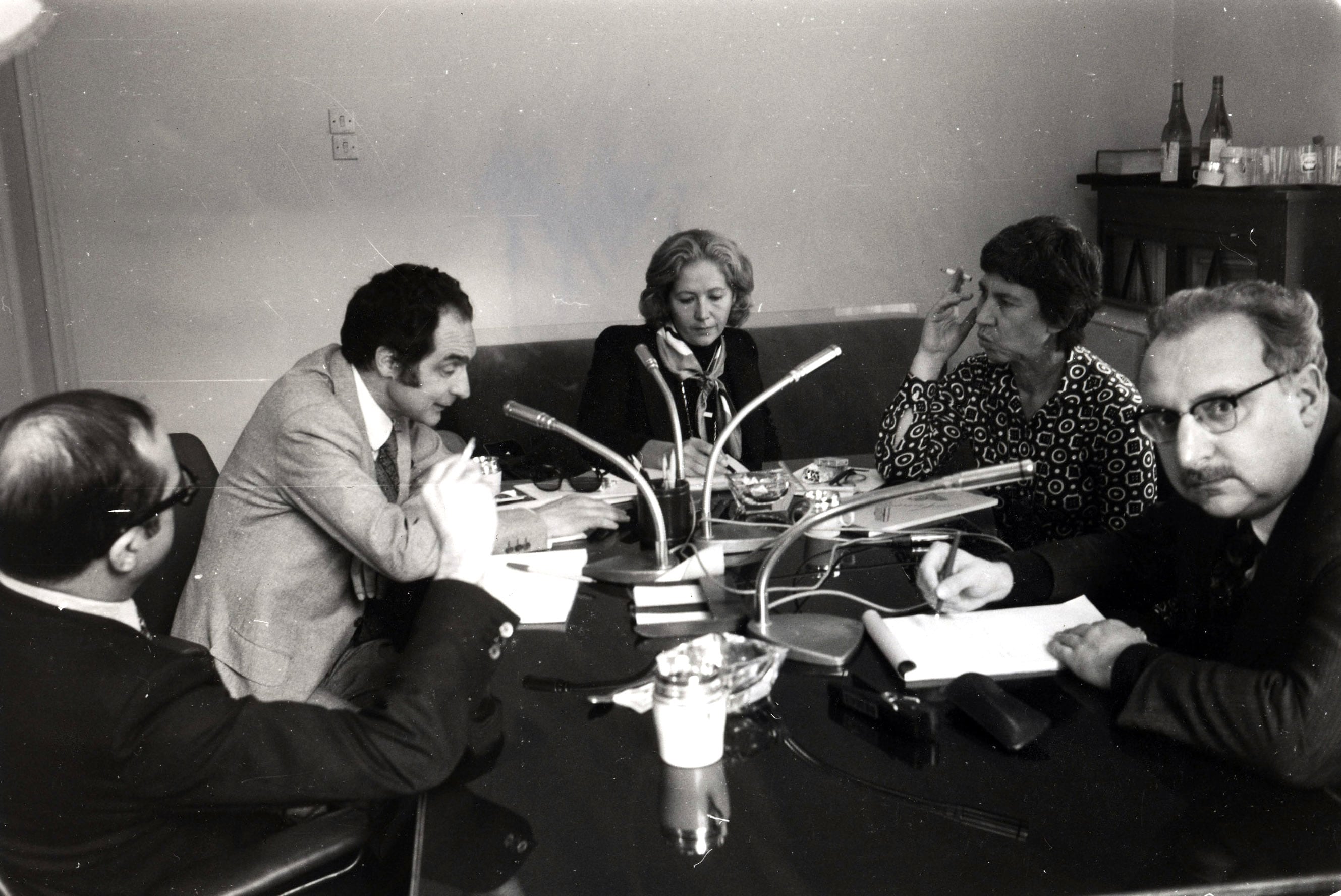 1975, con Natalia Ginzburg e Giorgio Manganelli