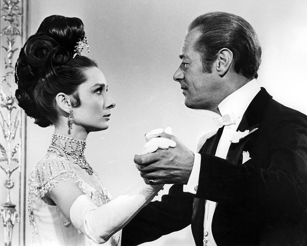 Con l'attore Rex Harrison nel 1964 in una scena di "My Fair Lady"