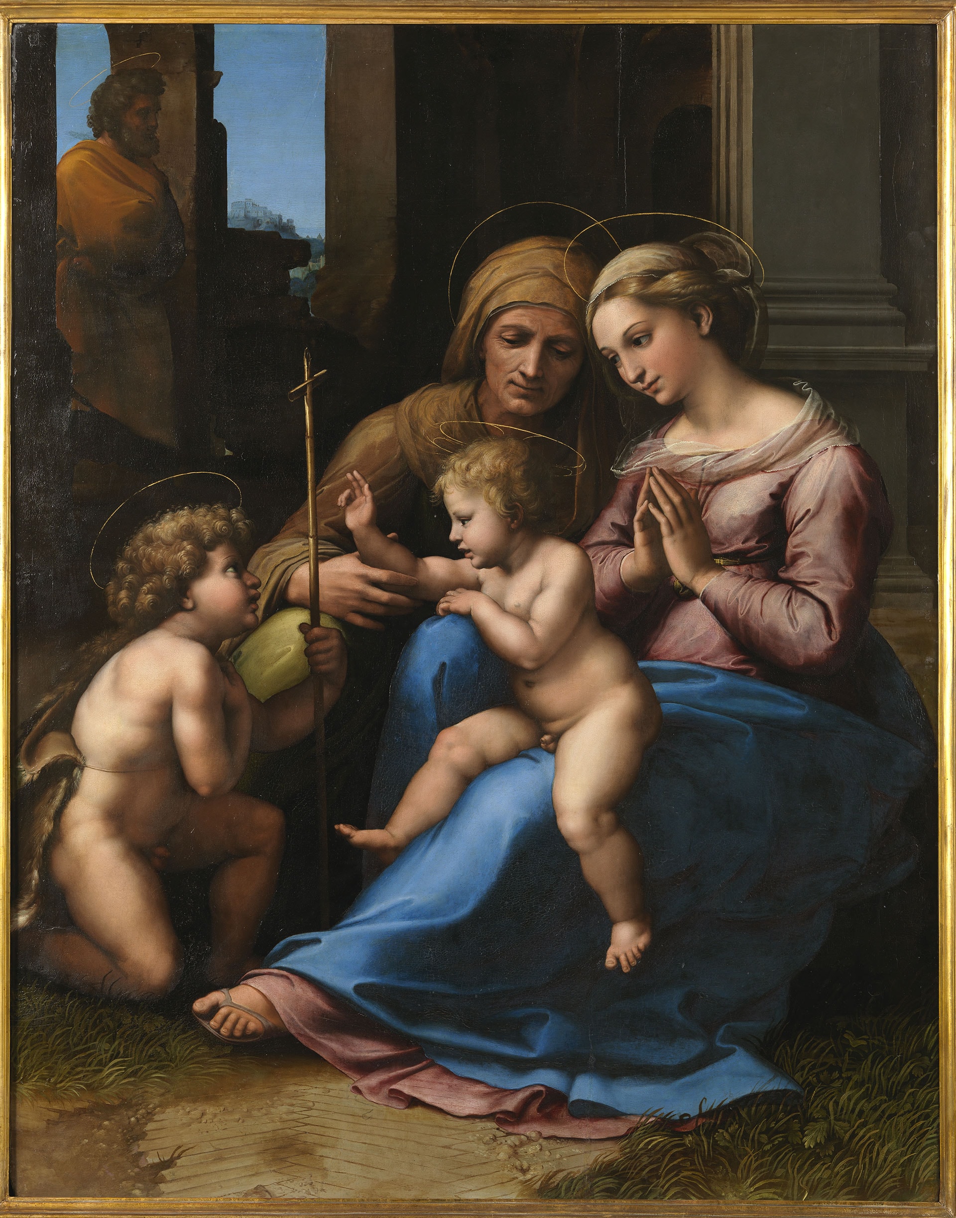 Raffaello Sanzio e aiuti, Madonna del divino amore. Olio su tavola 140 x 109 cm