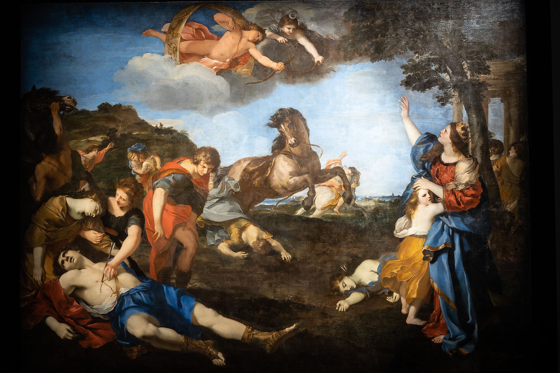 Andrea Camassei (Bevagna 1602 - Roma 1649), La strage dei Niobidi, 1630 olio su tela, 300 x 410 cm. Roma, Gallerie Nazionali di Arte Antica - Palazzo Barberini