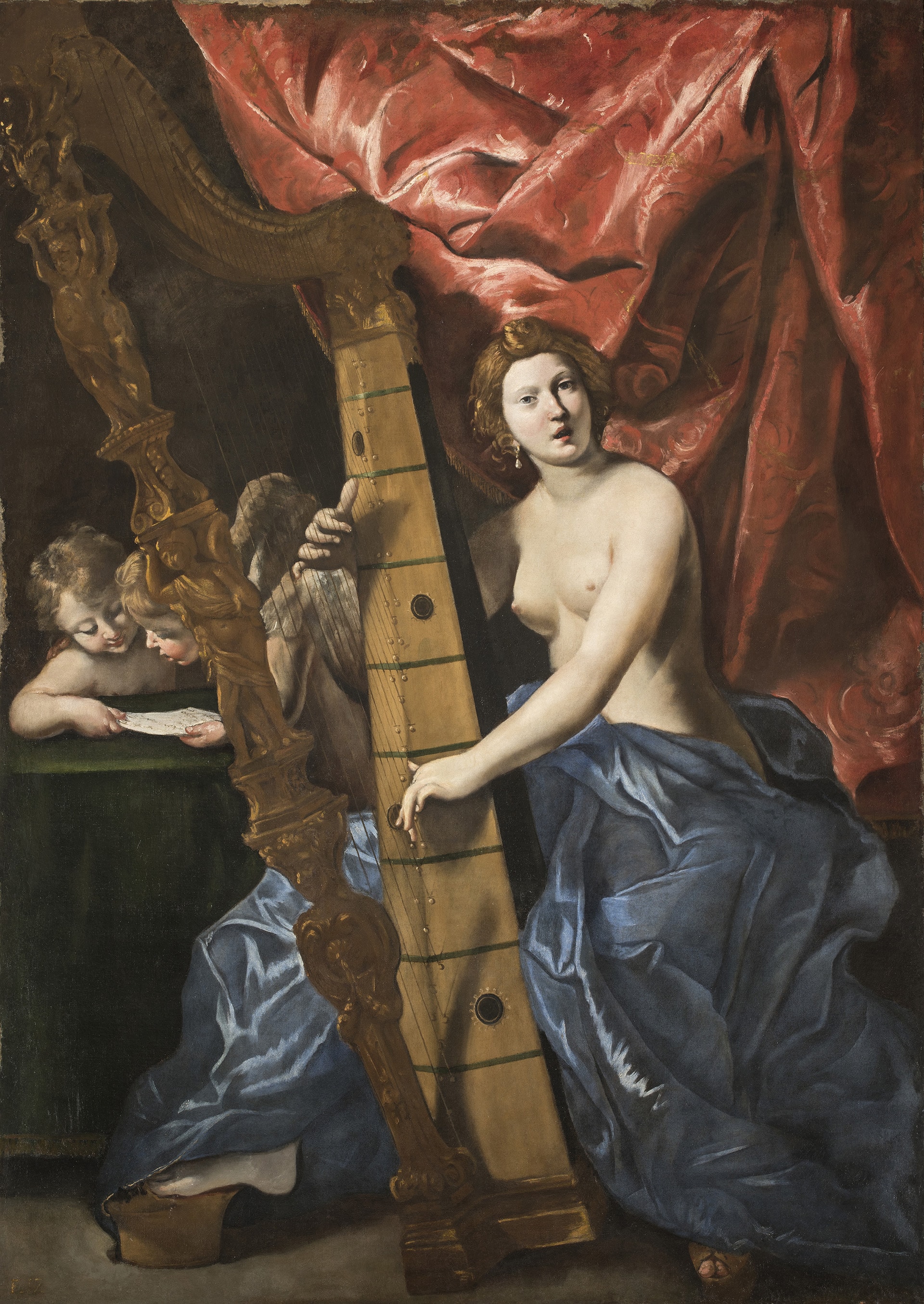 Giovanni Gaspare Lanfranco (Parma 1582 - Roma 1647), Venere che suona l’arpa, 1633 ca. Olio su tela, 214 x 150 cm. Roma, Gallerie Nazionali di Arte Antica - Palazzo Barberini.