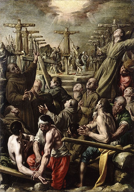Tanzio da Varallo (Alagna Valsesia, 1582 circa – Varallo (?), 1633), Il martirio dei santi francescani a Nagasaki, post 1627. Olio su tela, 115 x 80 cm. Milano, Pinacoteca di Brera
