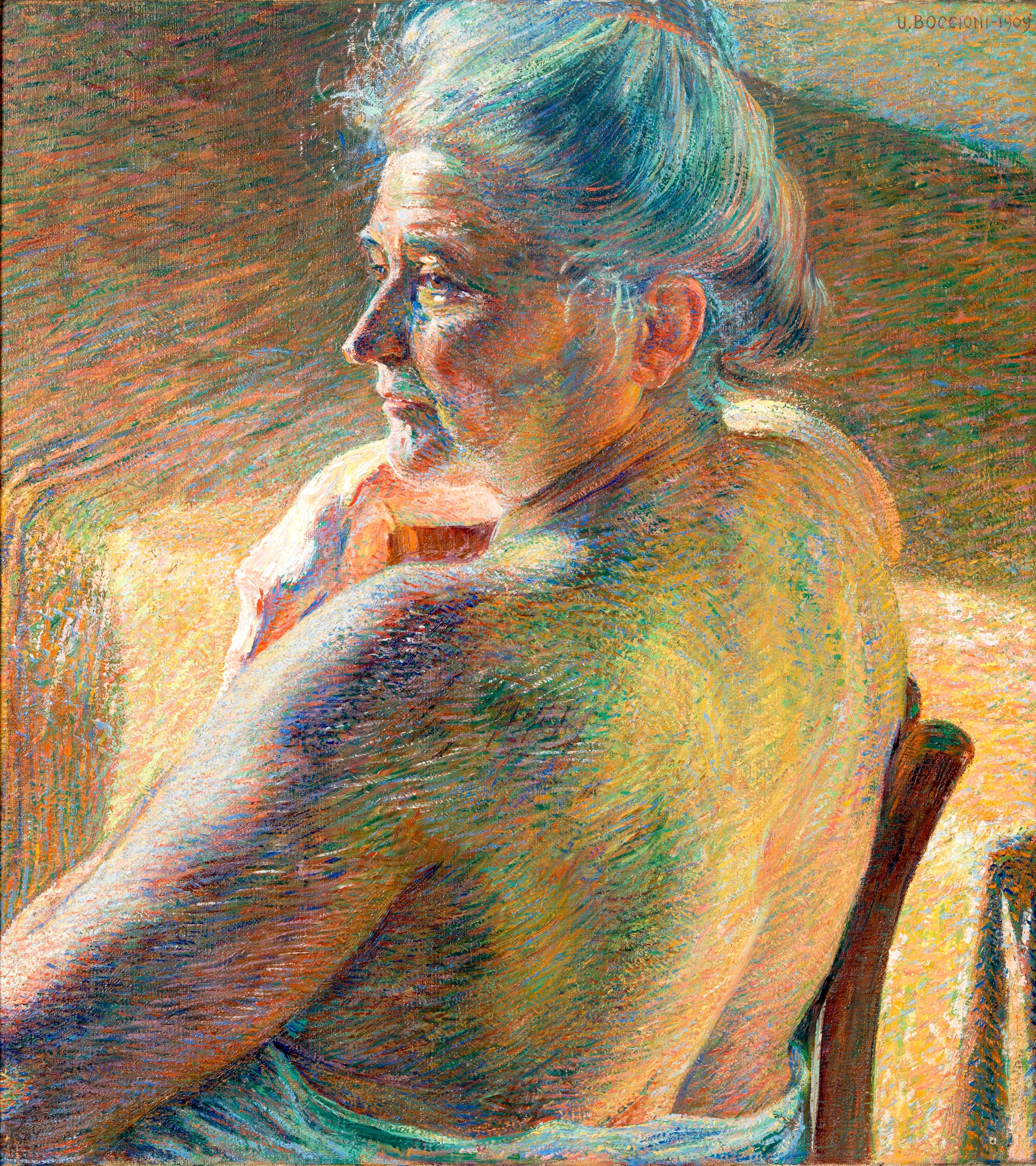 Umberto Boccioni, Nudo di spalle (Controluce), 1909, olio su tela. MART di Rovereto