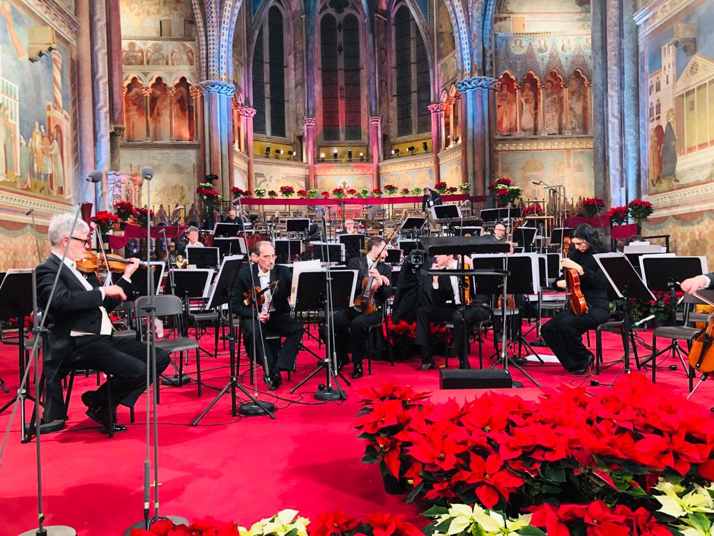 Backstage e prove del concerto di Natale ad Assisi