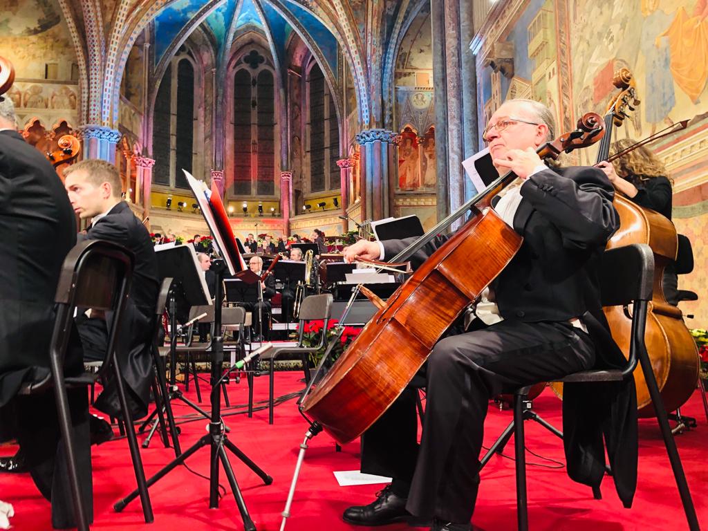 Backstage e prove del concerto di Natale ad Assisi