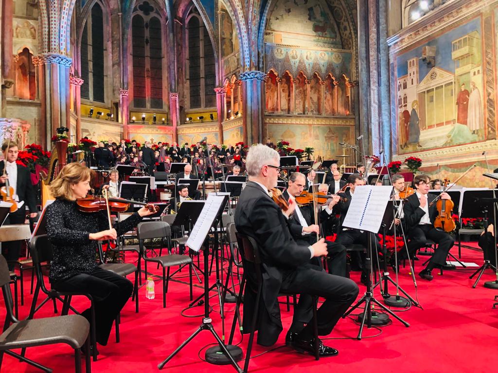 Backstage e prove del concerto di Natale ad Assisi