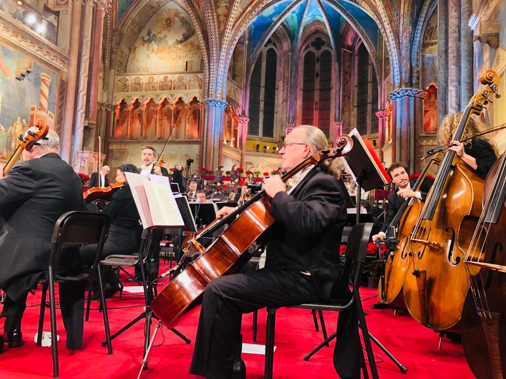 Backstage e prove del concerto di Natale ad Assisi