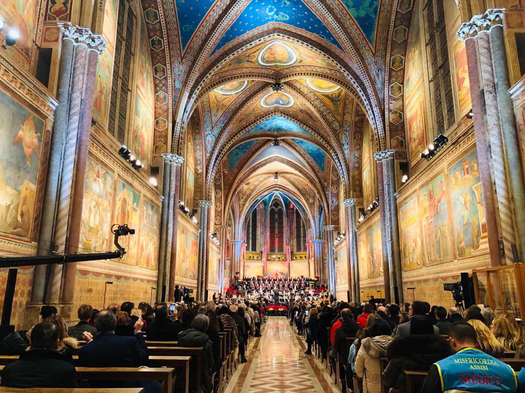 Backstage e prove del concerto di Natale ad Assisi