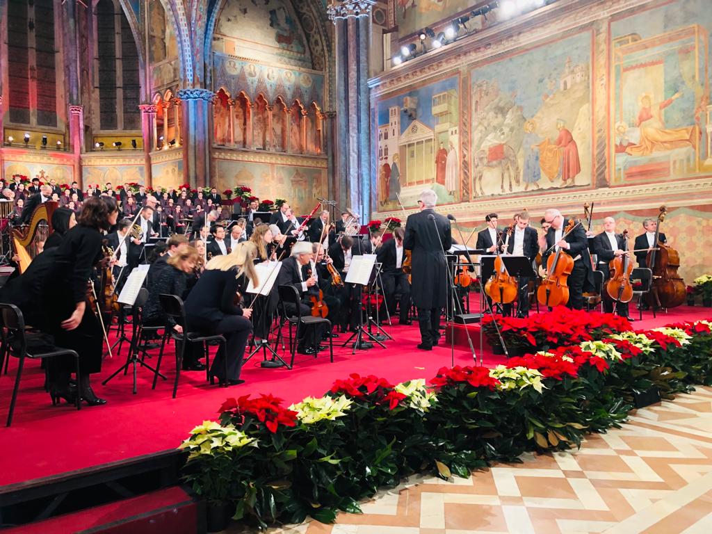 Backstage e prove del concerto di Natale ad Assisi