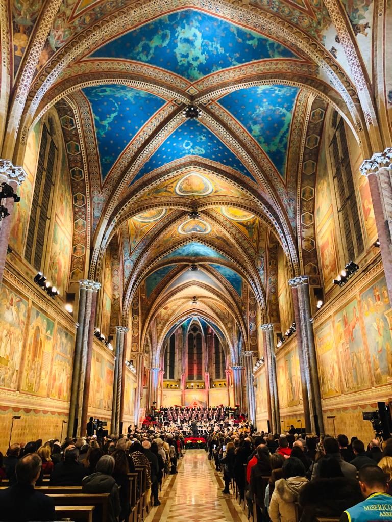 Backstage e prove del concerto di Natale ad Assisi