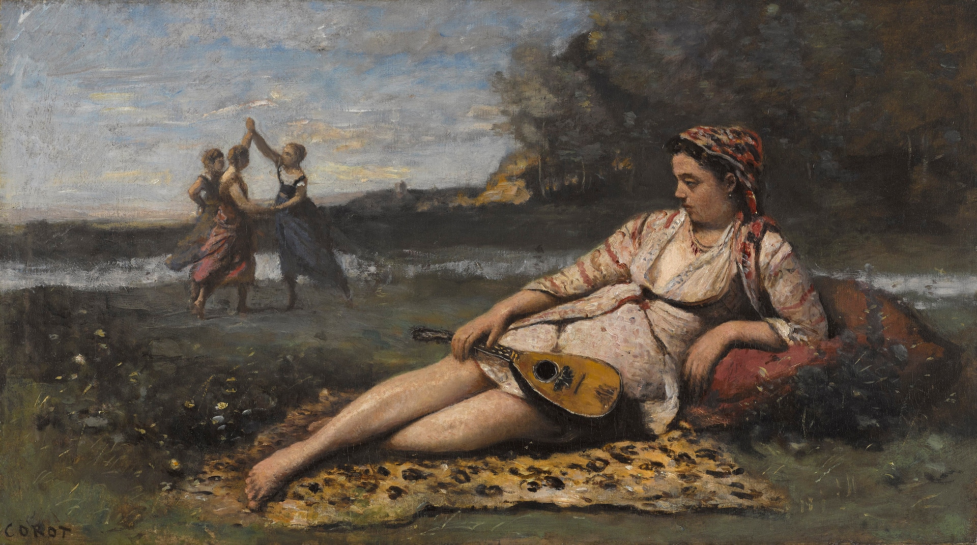 Jean-Baptiste-Camille Corot (1796–1875), Giovani donne di Sparta, 1868–1870. Olio su tela, 42.5 x 74.8 cm. Brooklyn Museum, dono di Mrs. Horace O. Havemeyer. (Photo: Brooklyn Museum) 