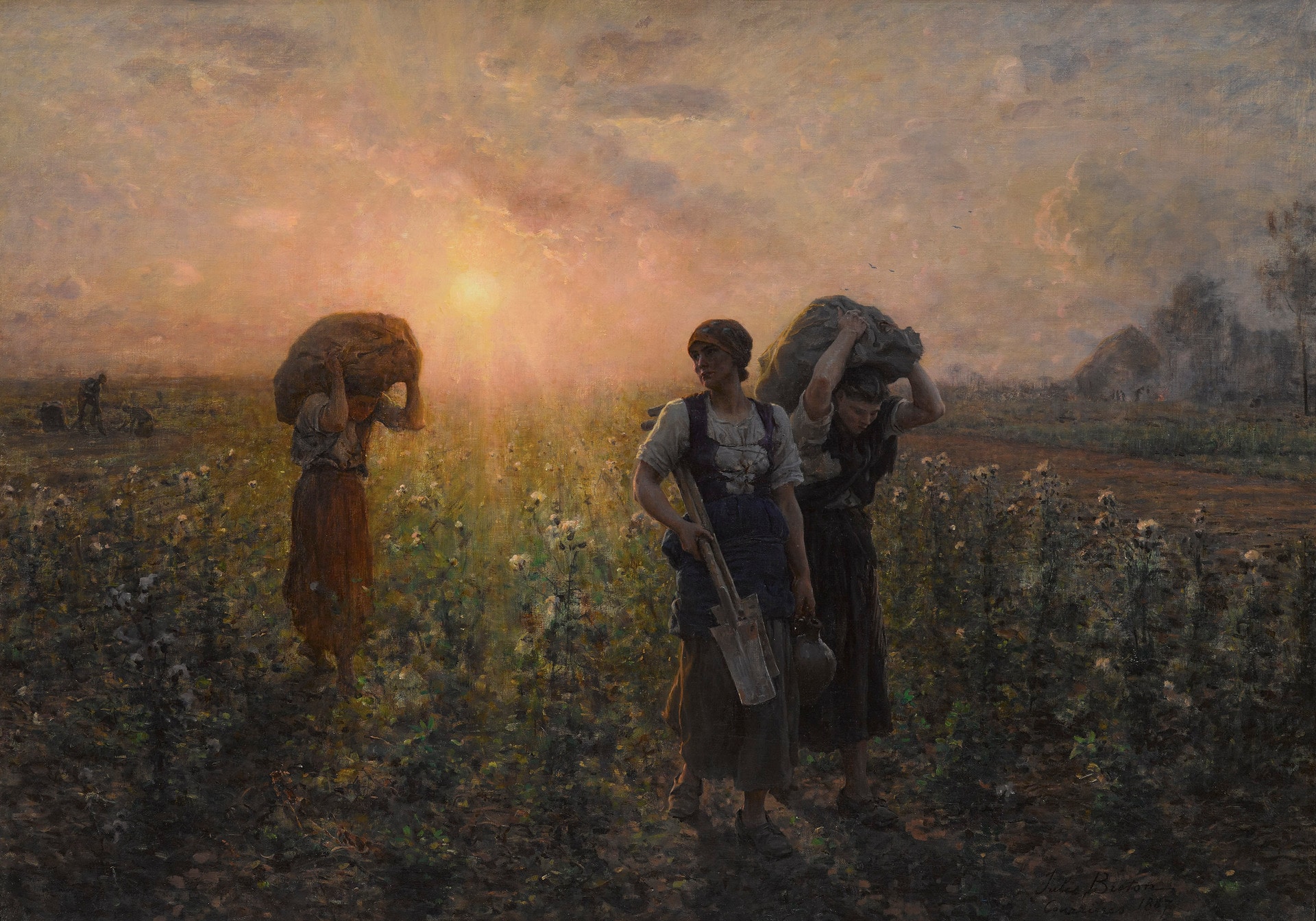 Jules Breton (1827–1906), La fine della giornata lavorativa, 1886–1887. Olio su tela, 84 x 120 cm. Brooklyn Museum, dono di Mrs. Edward S. Harkness. (Photo: Brooklyn Museum) 