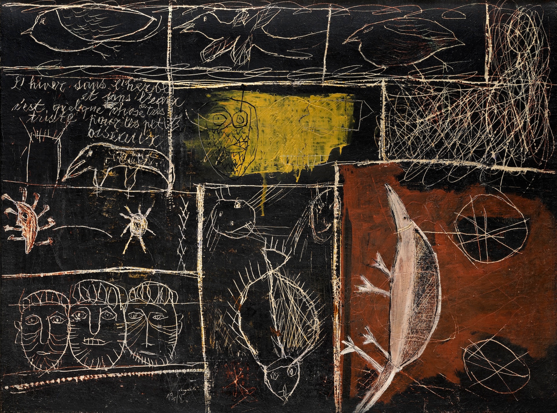 Slavko Kopač: Graffiti, 1949. Olio su tela, 54x73 cm