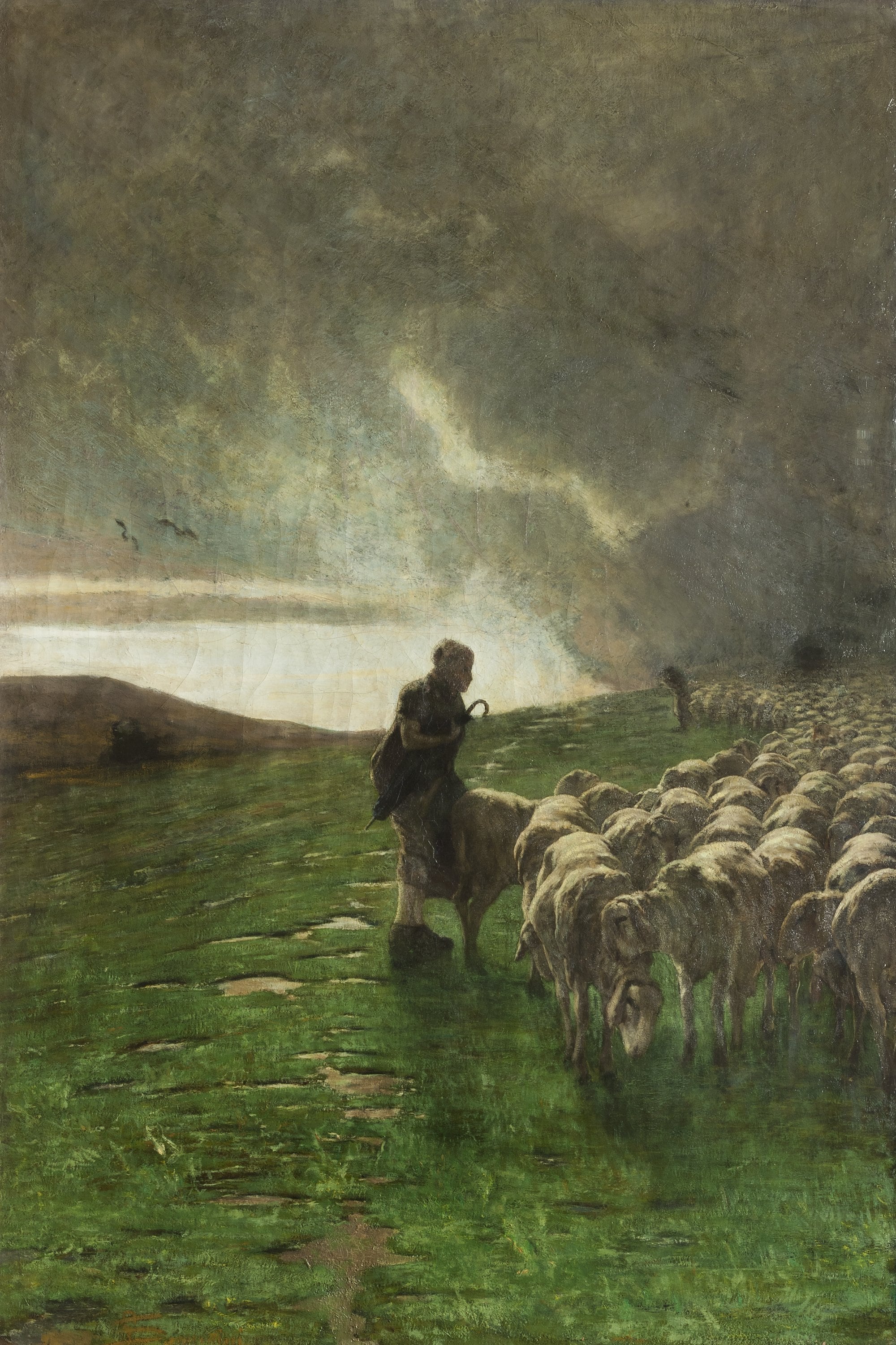 Giovanni Segantini, Dopo il temporale, 1884, olio e tempera su tela, 180x123cm., Collezione privata, Courtesy METS, Novara – Gallerie Maspes, Milano 