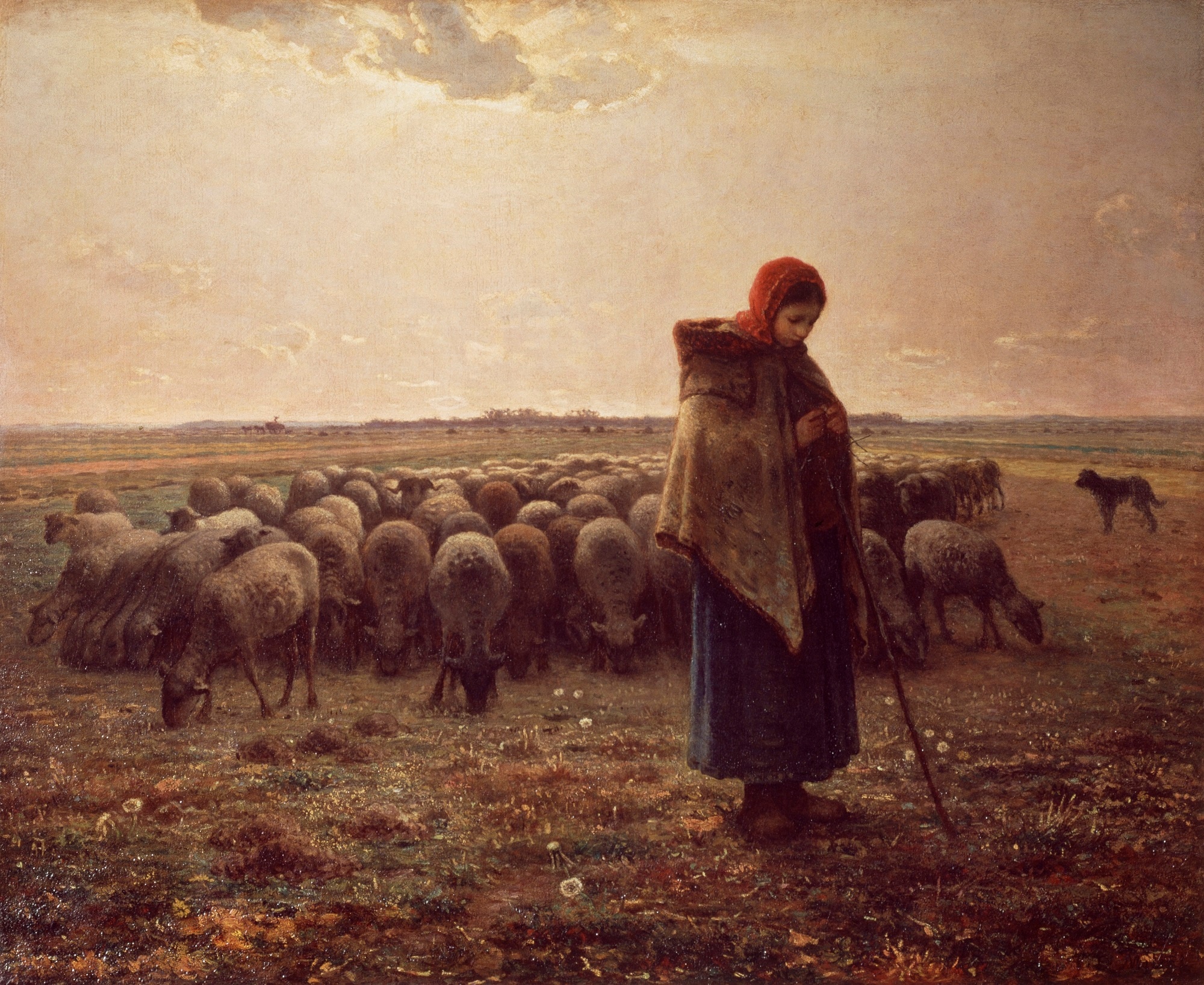 Jean-François Millet, Pastorella con il suo gregge, 1863, olio su tela, 81x101cm., Musée d’Orsay, Parigi