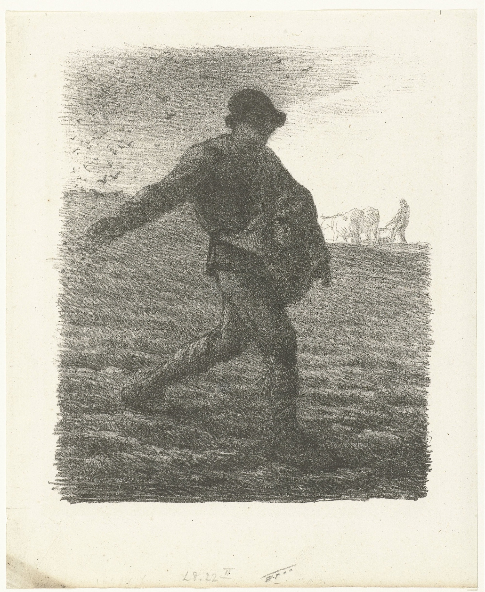 Jean-François Millet, Seminatore, 1851, litografia 19,5x163cm.