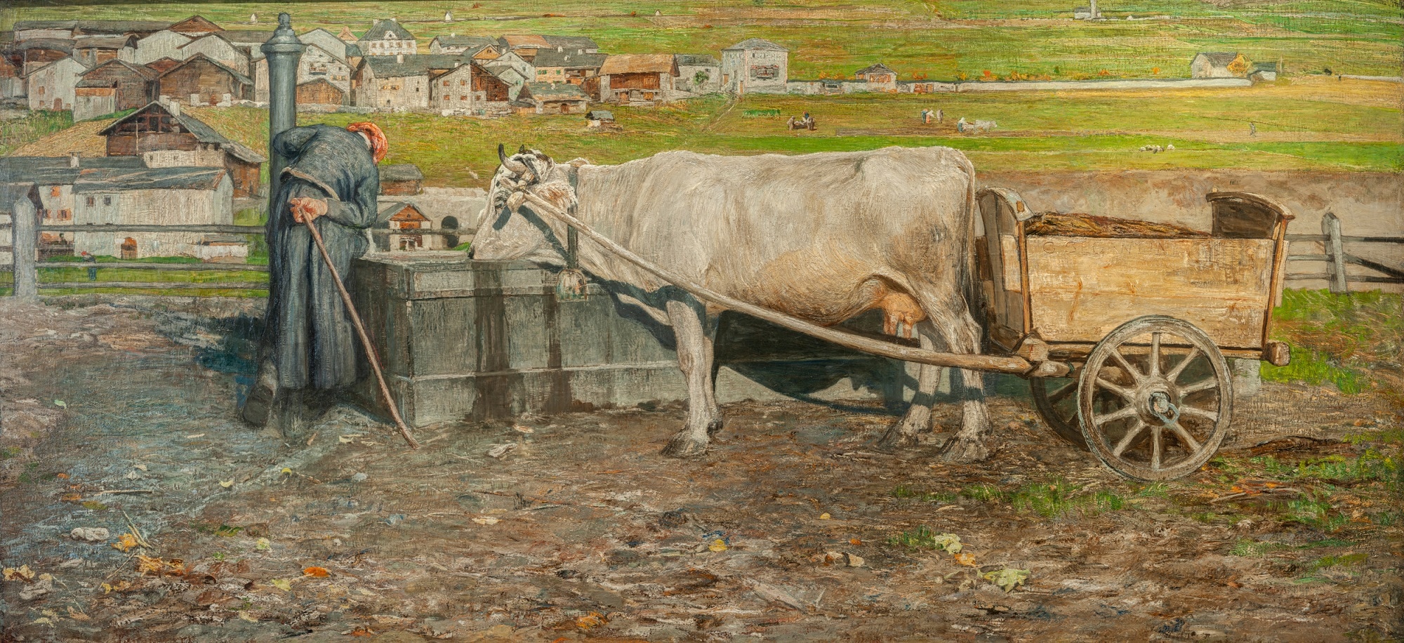 Giovanni Segantini, Sole d’autunno, 1887, olio su tela, 90x192cm., Galleria Civica G. Segantini, Arco