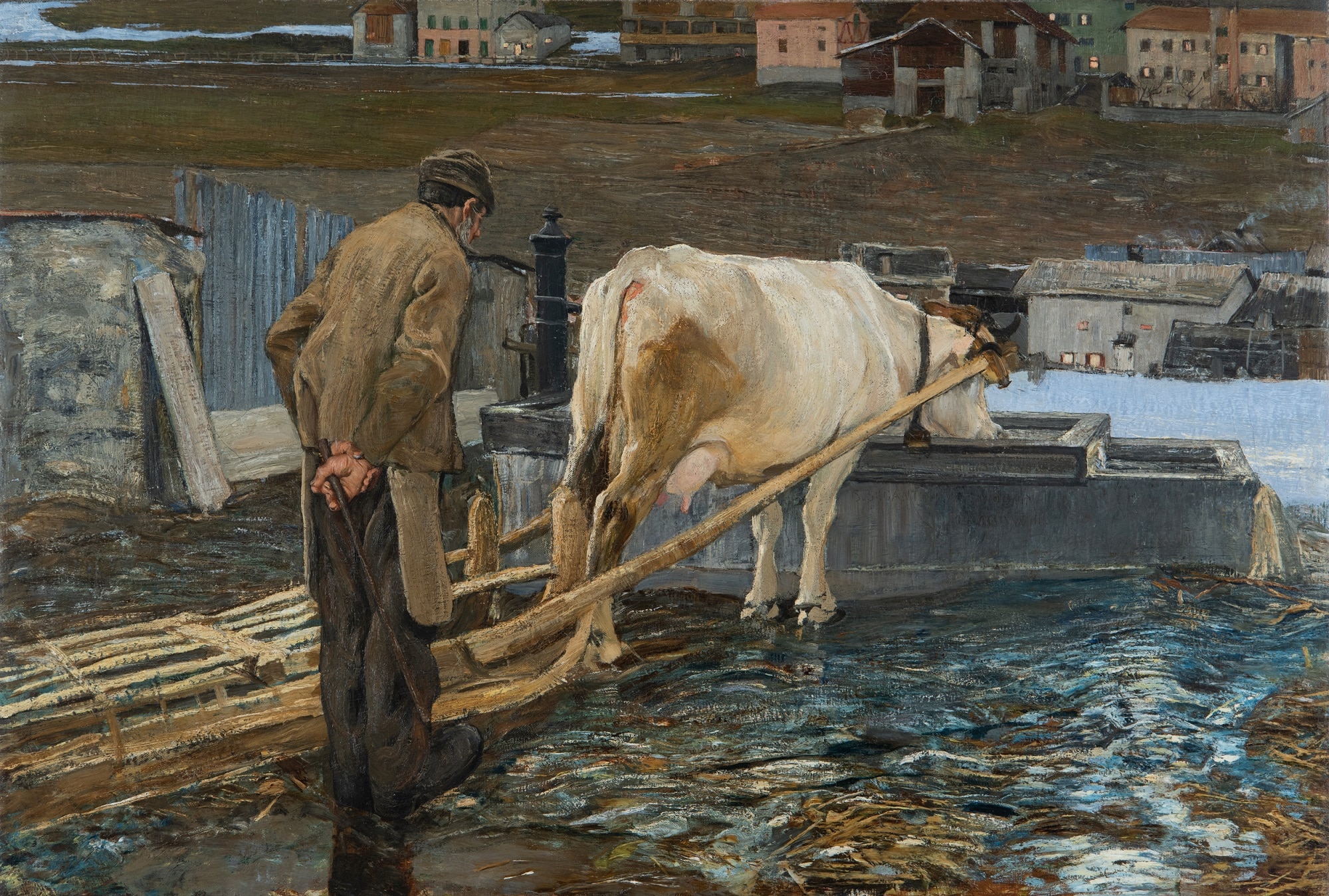 Giovanni Segantini, Allo sciogliersi delle nevi, 1888, olio su tela, 66,5x97,5cm., Segantini Museum, St. Moritz (deposito Fondazione Otto Fischbacher Giovanni Segantini)