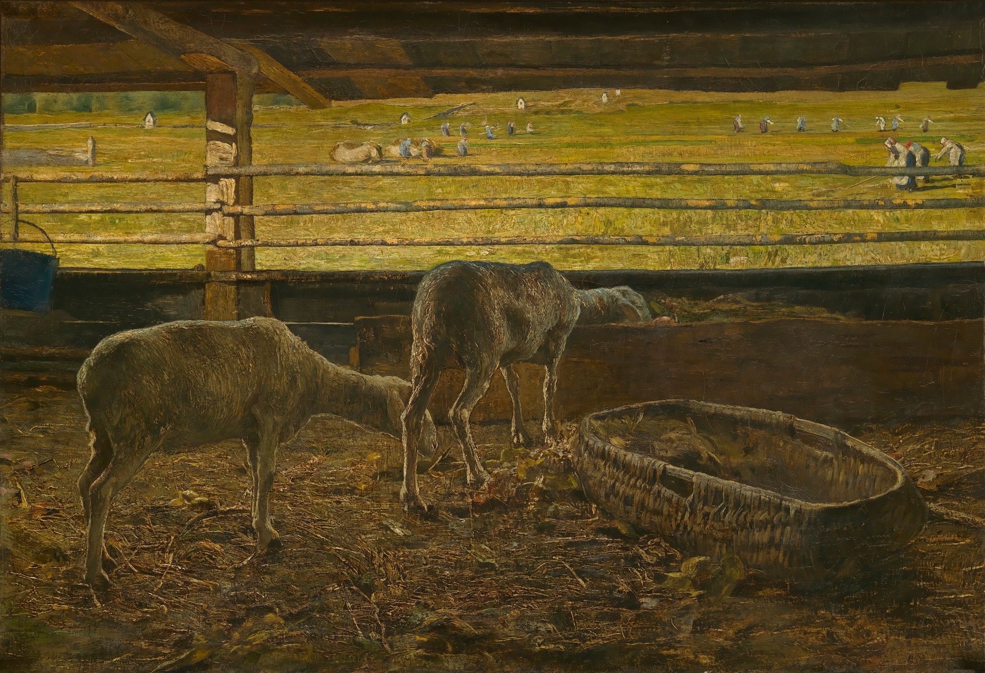 Giovanni Segantini, Contrasto di luce, 1888, olio su tela, 76x110cm., Musées Royaux des Beaux-Arts de Belgique, Bruxelles