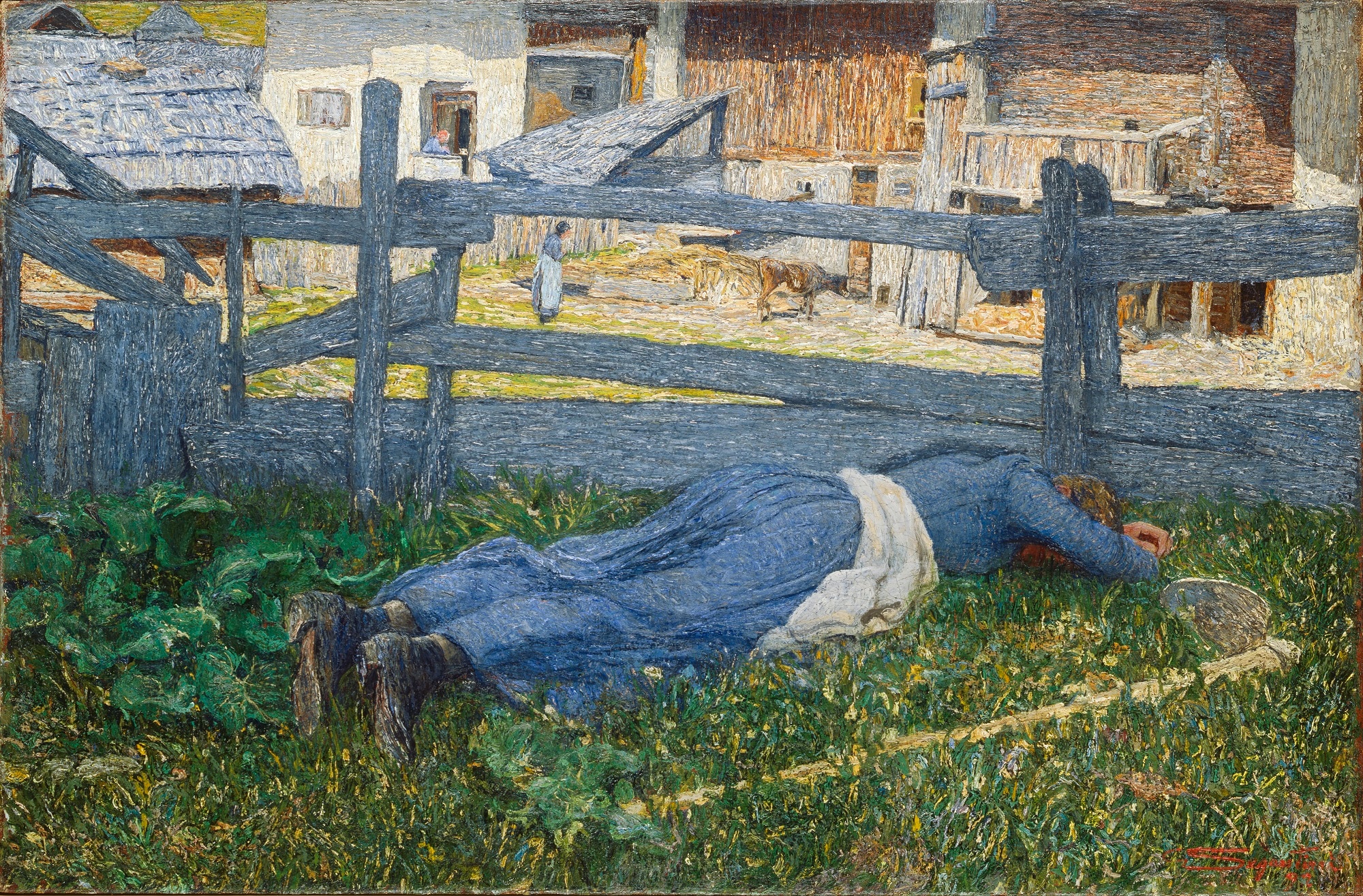 Giovanni Segantini, Riposo all’ombra, 1892, olio su tela, 45x68cm., Collezione Christoph Blocher