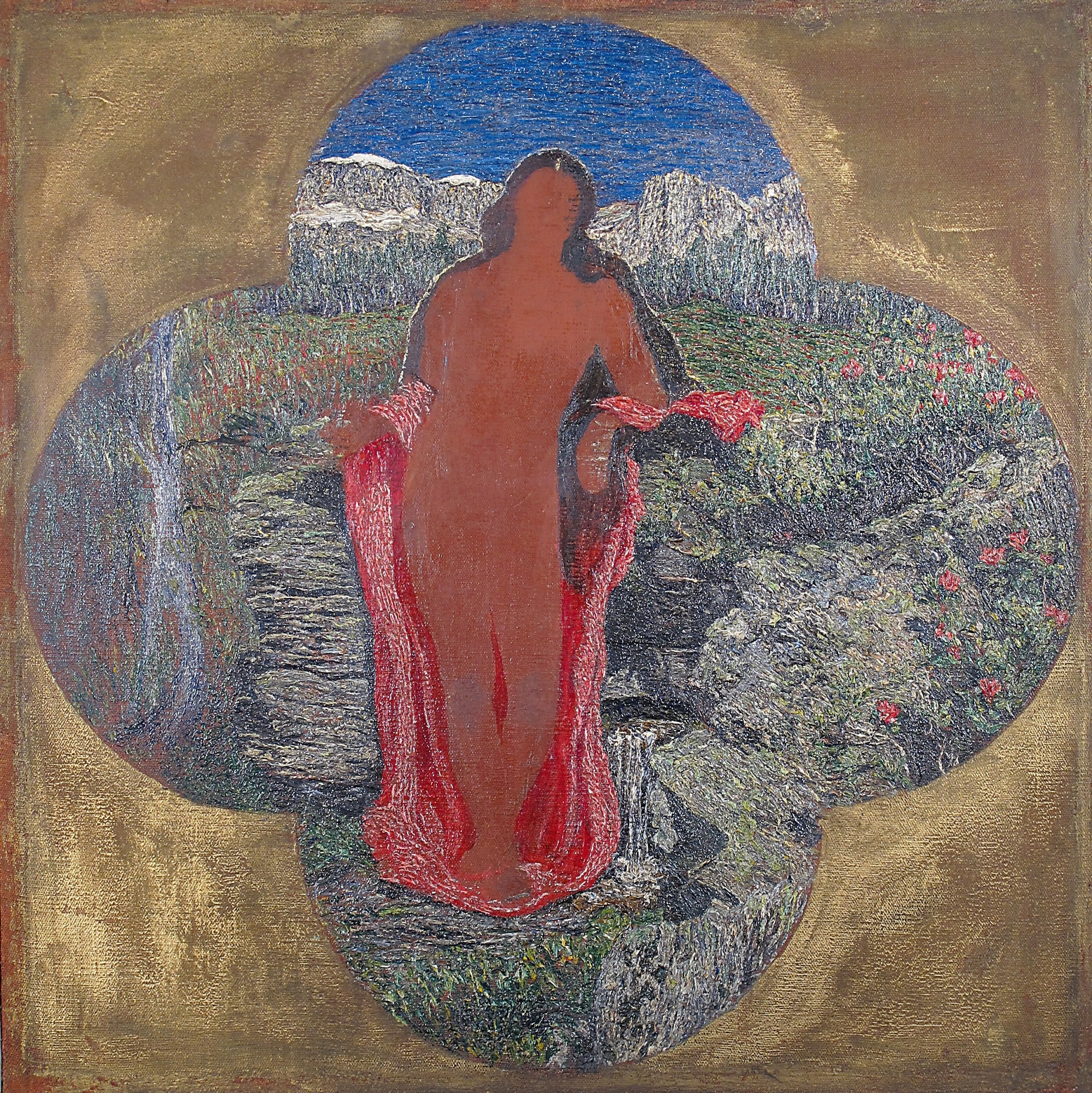 Giovanni Segantini, Rododendro, 1898-1899, olio su tela, 68x68cm., Collezione privata