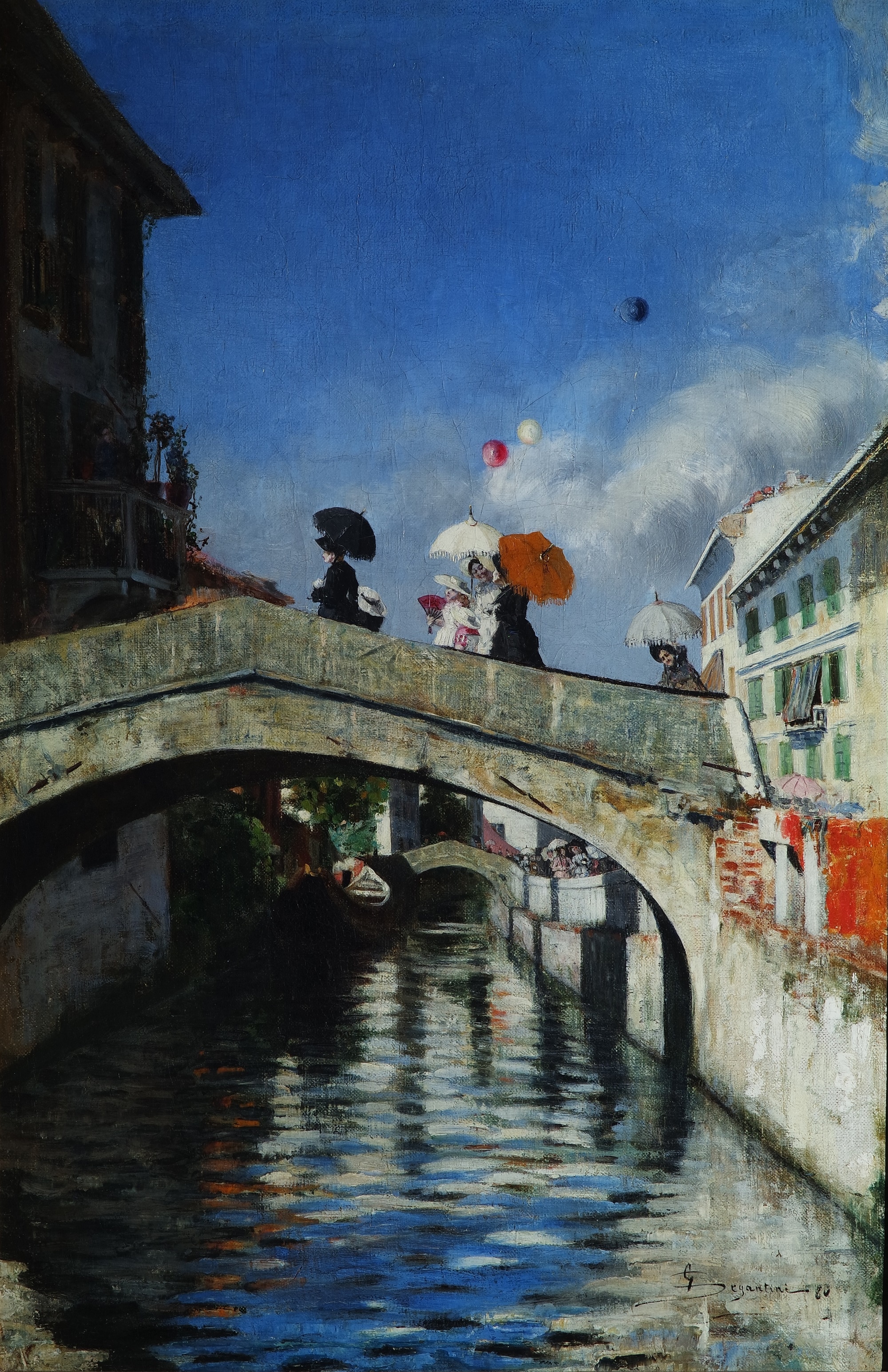 Giovanni Segantini, Naviglio a Ponte San Marco, 1880, olio su tela, 76x52,5cm., Collezione privata