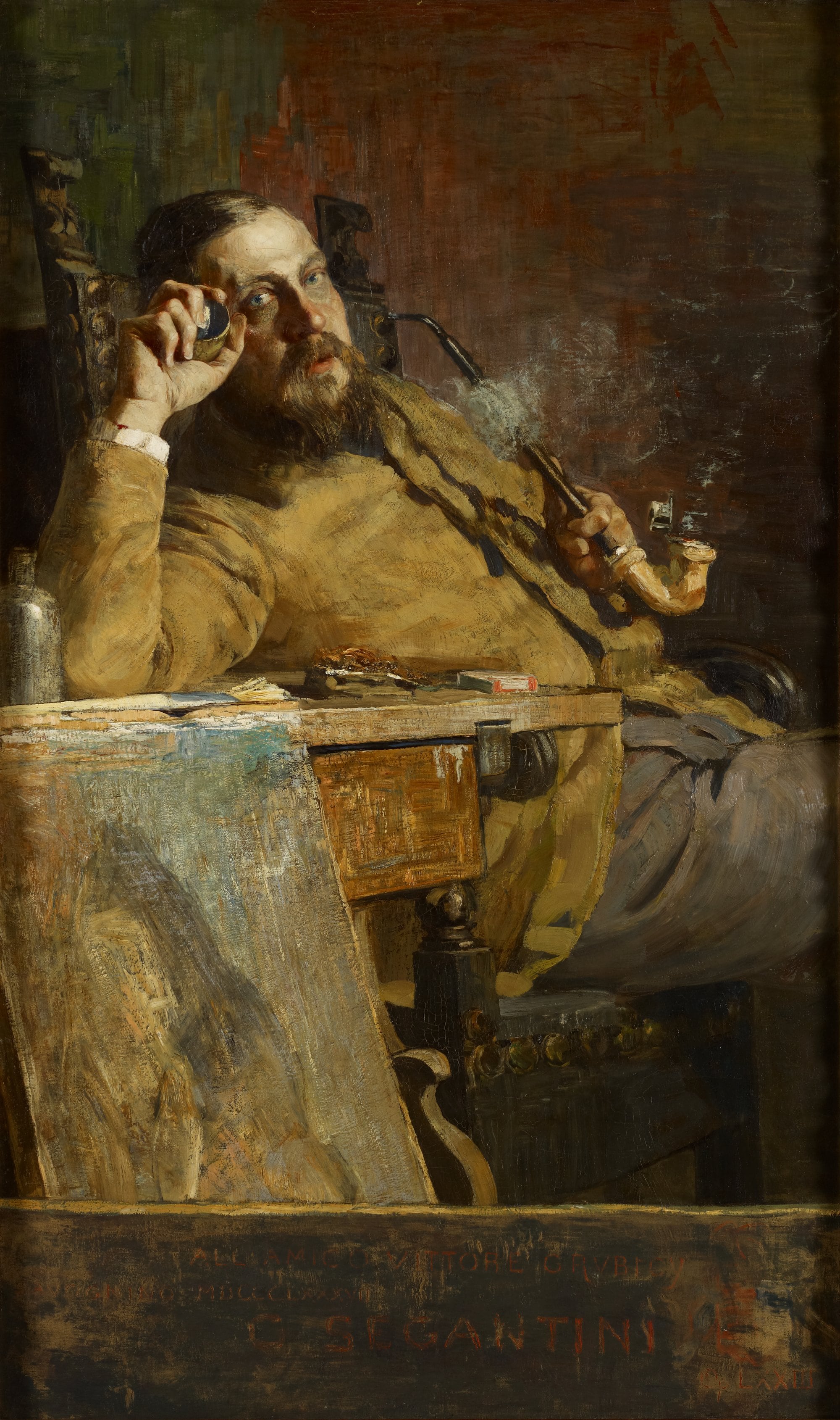 Giovanni Segantini, Ritratto di Vittore Grubicy De Dragon, 1887, olio su tela, 152x92cm., Museum der bildenden Künste, Lipsia