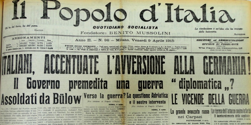 Il Popolo d'Italia, 9 aprile 1915